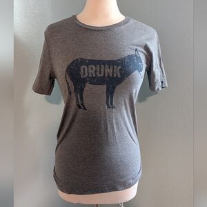 Charcoal Graphic Tee with Donkey Design
